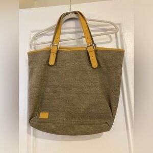 TOMS - Ladies Large Purse / Shoulder Tote Bag - Yellow & Tan Discontinued Style